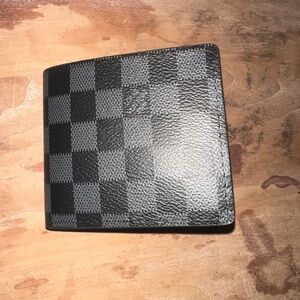 Louis Vuitton Black Checkered Money Clip